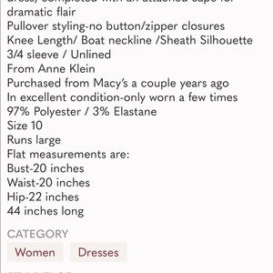 Anne Klein Cape Sheath Dress